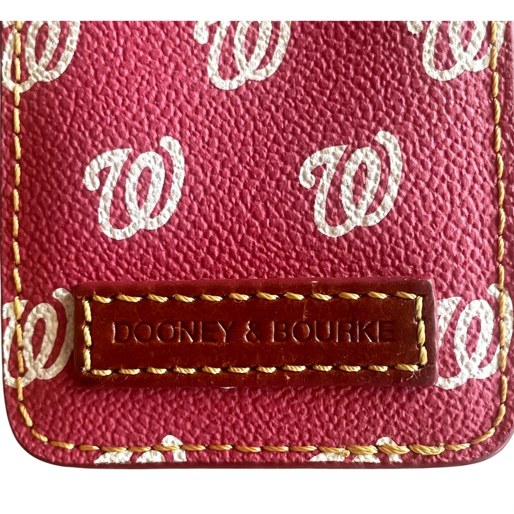 DOONEY & BOURKE Washington Nationals Lanyard Red Pebbled Leather ID Badge Holder